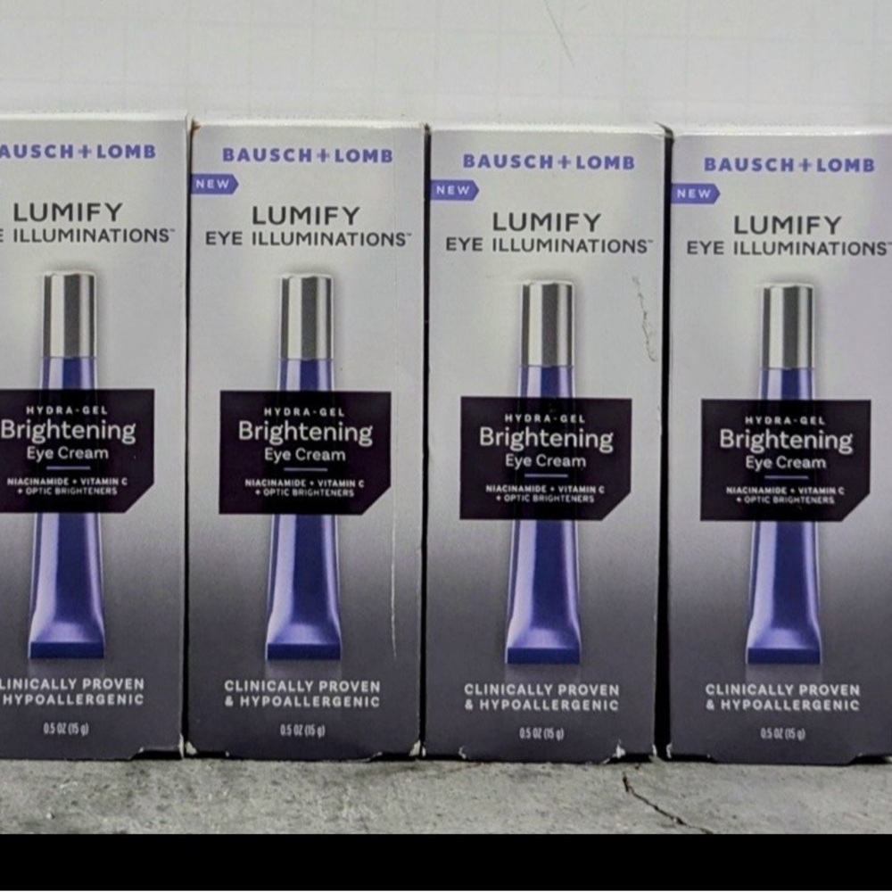 4X Bausch + Lomb Lumify Eye Illuminations Hydra Gel Brightening Eye Cream, 0.5oz